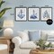 Stupell Industries Ornate Nautical Toile Patterns 3pc Framed Print Under Glass Set, design by Lettered and Lined